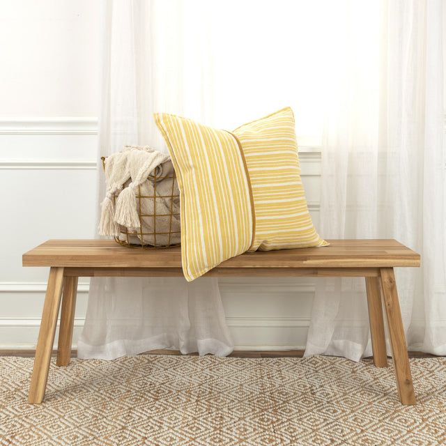 MOURITSEN YELLOW STRIPE MODERN INDUSTRIAL THROW PILLOW