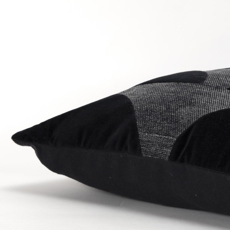 BRUHN BLACK  GEOMETRIC ART DECO THROW PILLOW