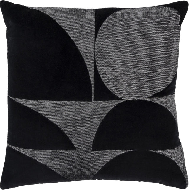 BRUHN BLACK GEOMETRIC ART DECO THROW PILLOW
