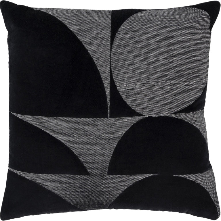 BRUHN BLACK  GEOMETRIC ART DECO THROW PILLOW