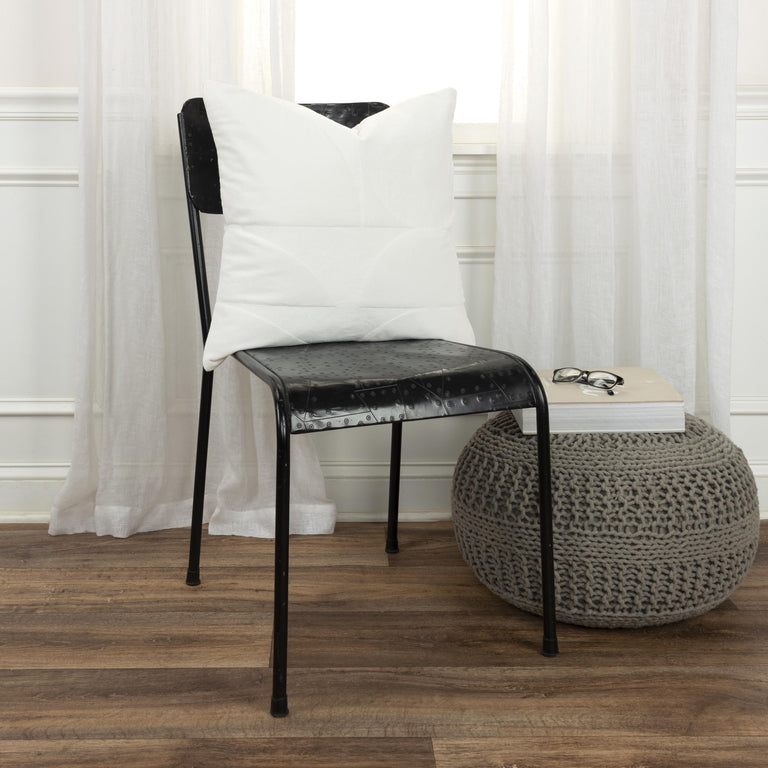 HAUGAARD WHITE GEOMETRIC ART DECO THROW PILLOW