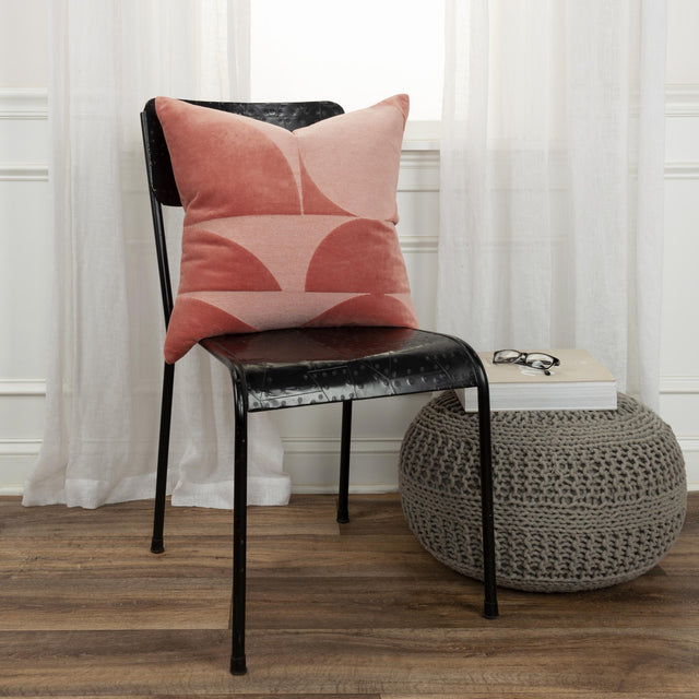 DINESEN LIGHT BRICK GEOMETRIC ART DECO THROW PILLOW