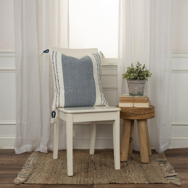 THRANE BLUE/WHITE COLOR BLOCK MODERN INDUSTRIAL THROW PILLOW