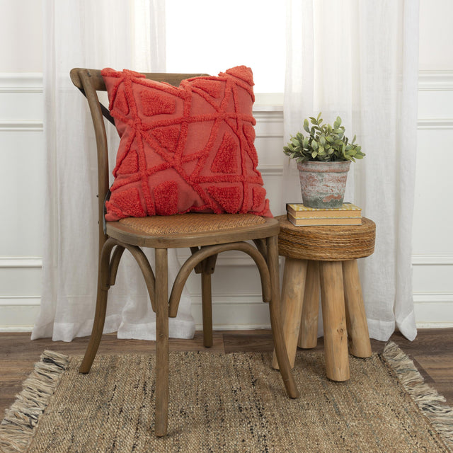 KIRK CORAL GEOMETRIC CRAFT THROW PILLOW