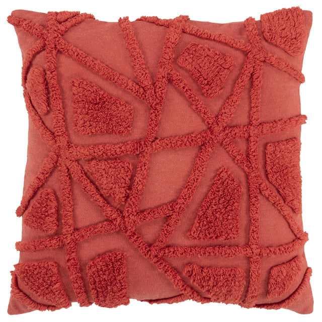 KIRK CORAL GEOMETRIC CRAFT THROW PILLOW