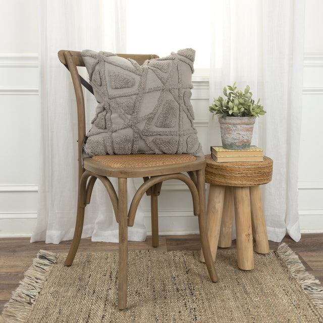 RAHBEK GREY GEOMETRIC CRAFT THROW PILLOW