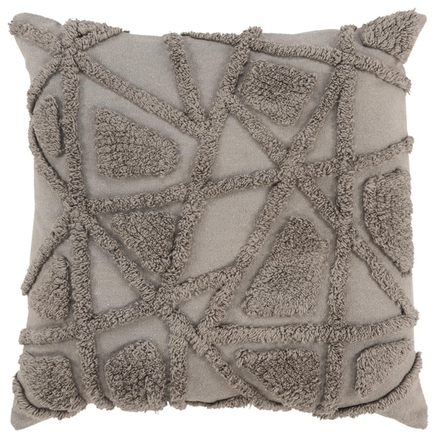RAHBEK GREY GEOMETRIC CRAFT THROW PILLOW