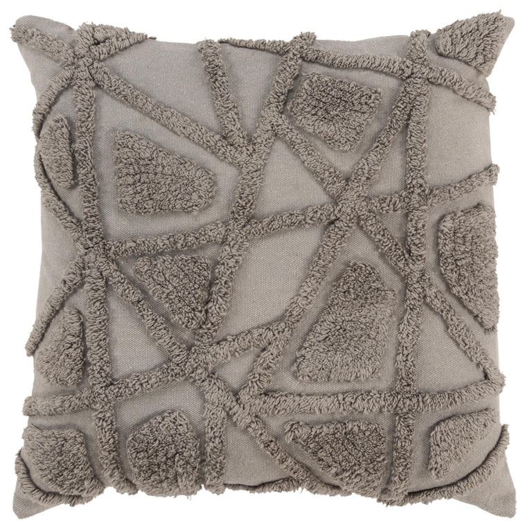 RAHBEK GREY GEOMETRIC CRAFT THROW PILLOW