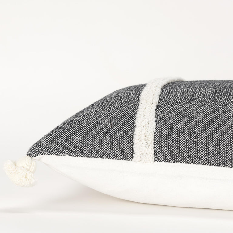 HAMMER BLACK  STRIPE MODERN INDUSTRIAL THROW PILLOW