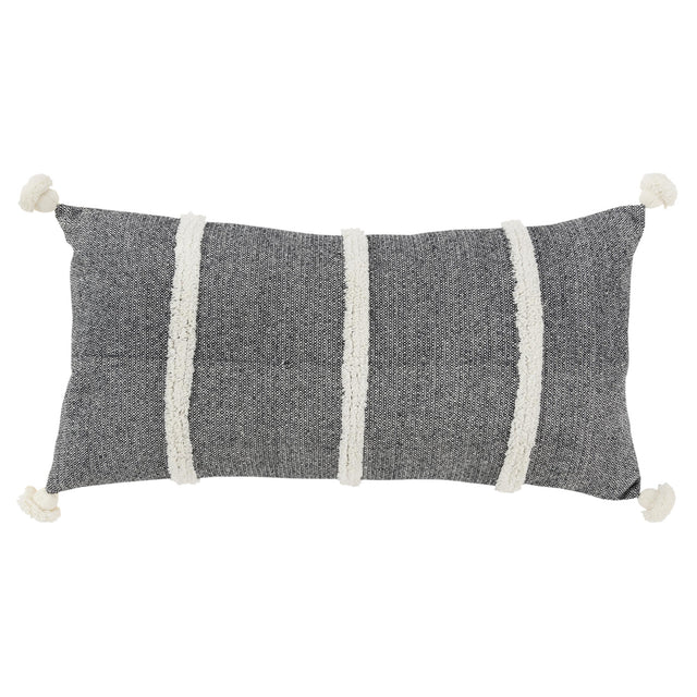 HAMMER BLACK STRIPE MODERN INDUSTRIAL THROW PILLOW
