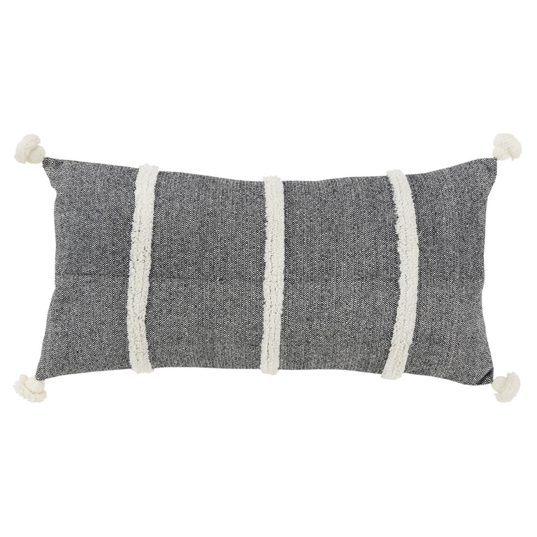 HAMMER BLACK  STRIPE MODERN INDUSTRIAL THROW PILLOW
