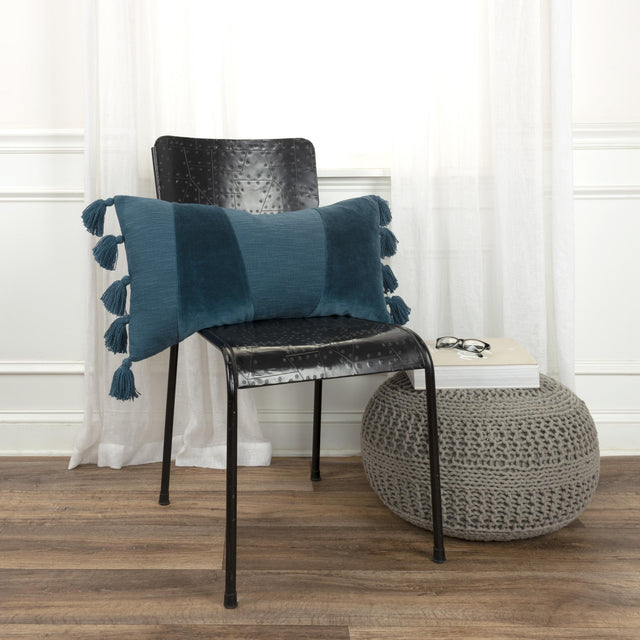 PIHL DARK TEAL GEOMETRIC MODERN INDUSTRIAL THROW PILLOW