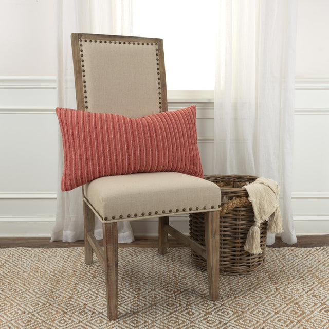 ANTONSEN CORAL STRIPE PATTERNED SOLID MODERN INDUSTRIAL THROW PILLOW