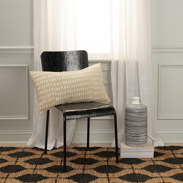 LARSSON IVORY ANIMAL SKIN MODERN INDUSTRIAL THROW PILLOW
