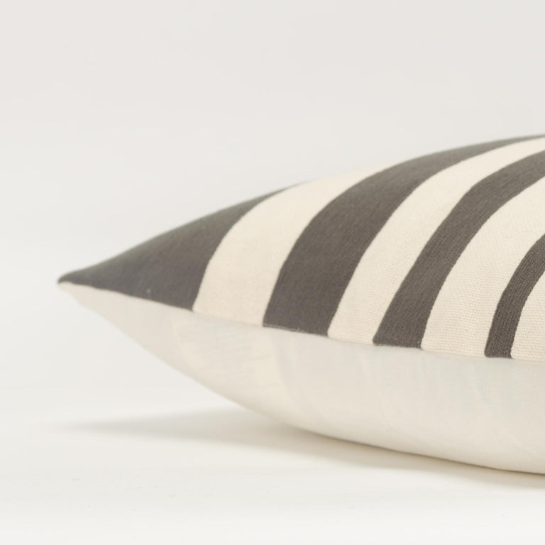 SKOU IVORY STRIPE MODERN INDUSTRIAL  THROW PILLOW