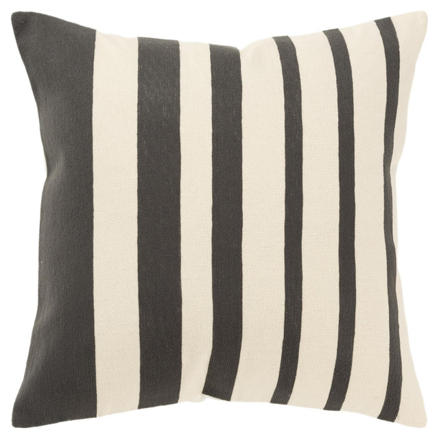 SKOU IVORY STRIPE MODERN INDUSTRIAL THROW PILLOW