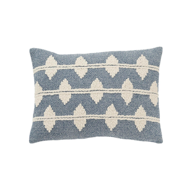 BLOCH NAVY DIAMOND MODERN INDUSTRIAL THROW PILLOW