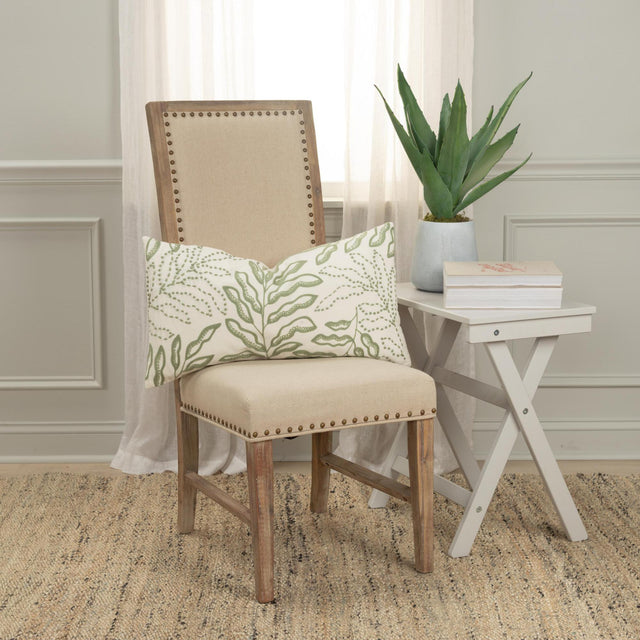 BORG GREEN BOTANICAL MODERN FARMHOUSE THROW PILLOW