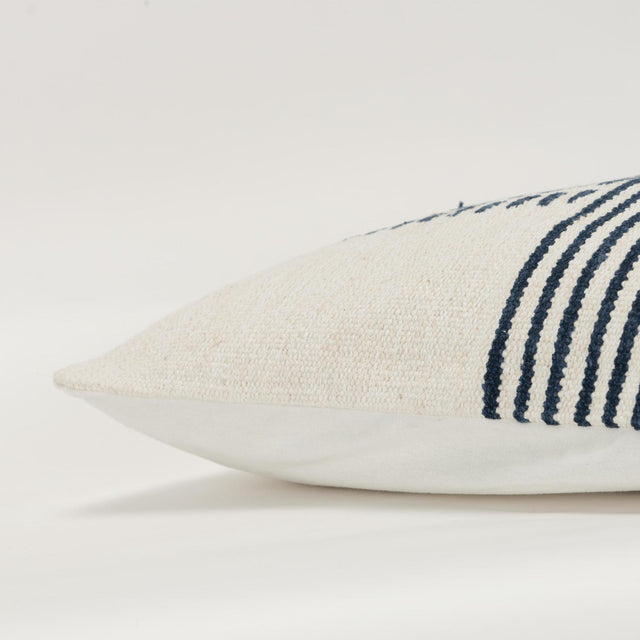 MELDGAARD BLUE STRIPE MODERN INDUSTRIAL THROW PILLOW