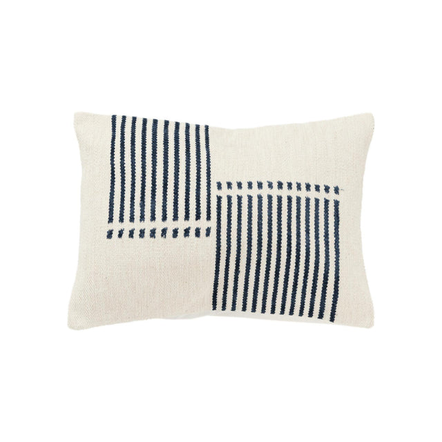 MELDGAARD BLUE STRIPE MODERN INDUSTRIAL THROW PILLOW