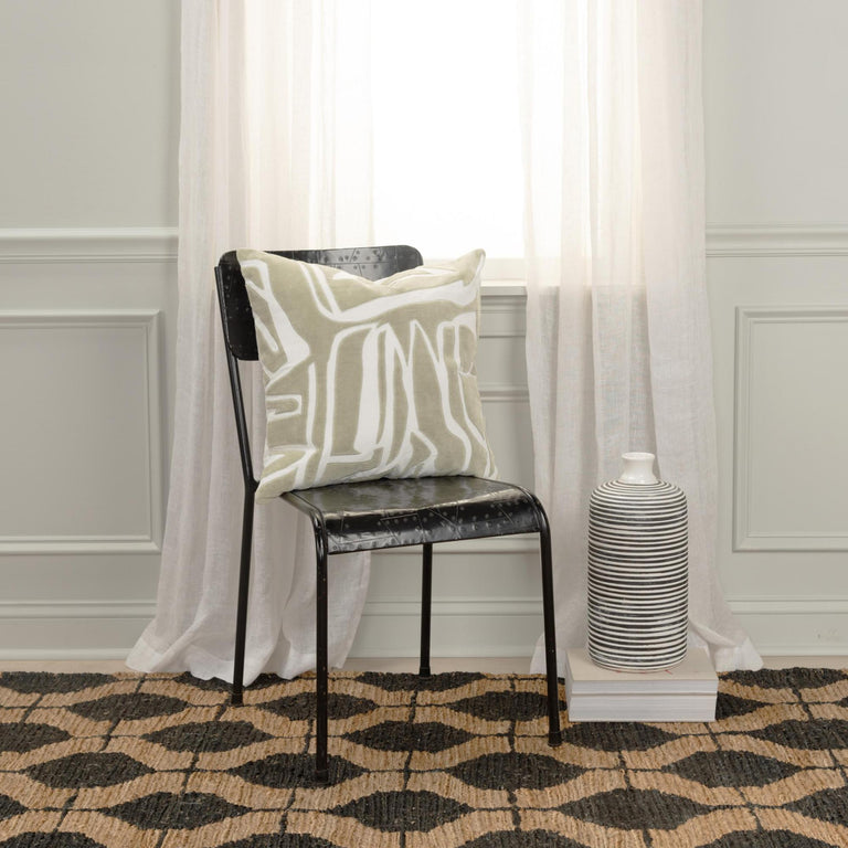 YILDIZ IVORY ABSTRACT GLAM THROW PILLOW