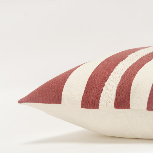 BLADT NATURAL STRIPE MODERN FARMHOUSE THROW PILLOW