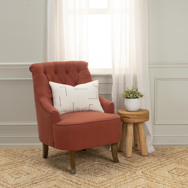 KAPPEL IVORY GEOMETRIC GLAM THROW PILLOW