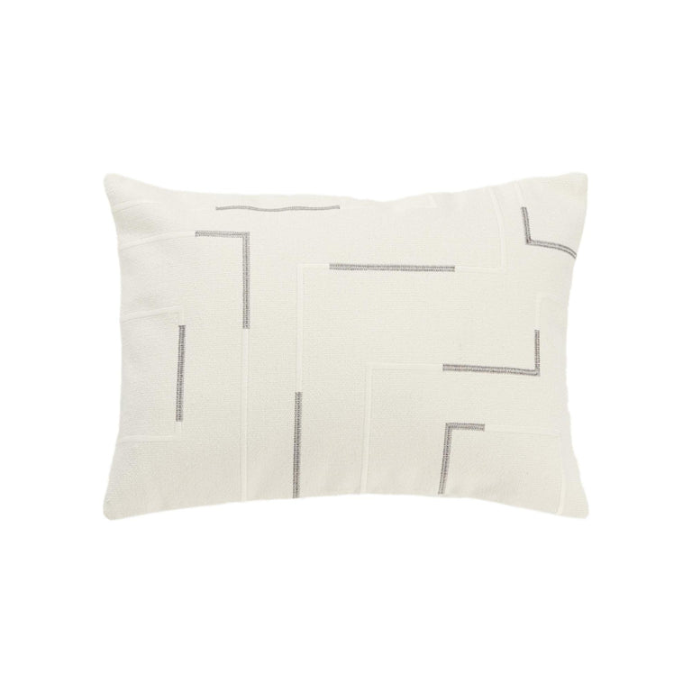 KAPPEL IVORY GEOMETRIC GLAM THROW PILLOW