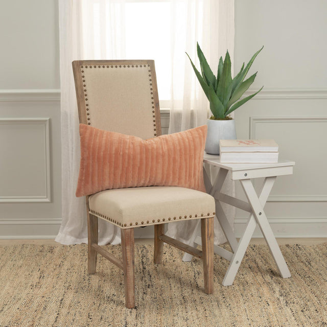 HANDBERG CORAL STRIPE MODERN INDUSTRIAL THROW PILLOW