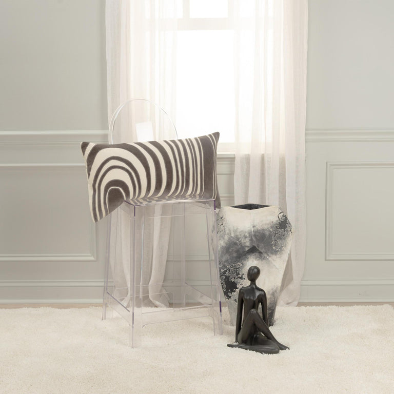 STENDER IVORY ABSTRACT MODERN INDUSTRIAL  THROW PILLOW