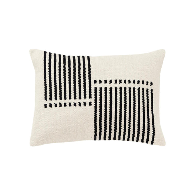 KUDSK BLACK STRIPE MODERN INDUSTRIAL THROW PILLOW