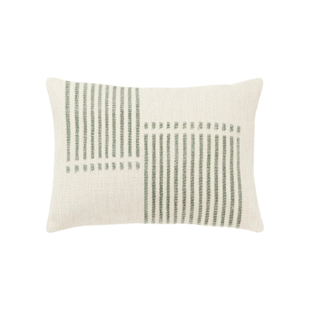 ENGBERG GREEN STRIPE MODERN INDUSTRIAL THROW PILLOW
