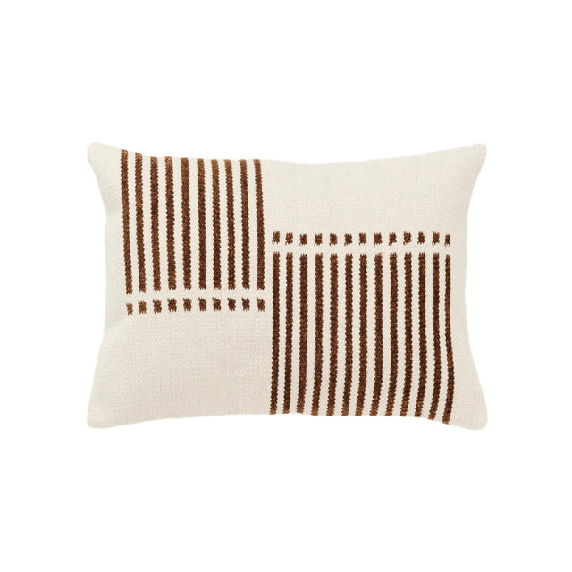 BROE CAMEL STRIPE MODERN INDUSTRIAL THROW PILLOW