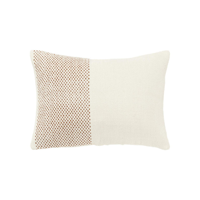 HVASS CAMEL COLOR BLOCK STRIPE MODERN INDUSTRIAL THROW PILLOW