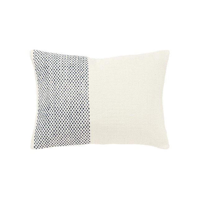 MOSEGAARD BLUE COLOR BLOCK STRIPE MODERN INDUSTRIAL THROW PILLOW
