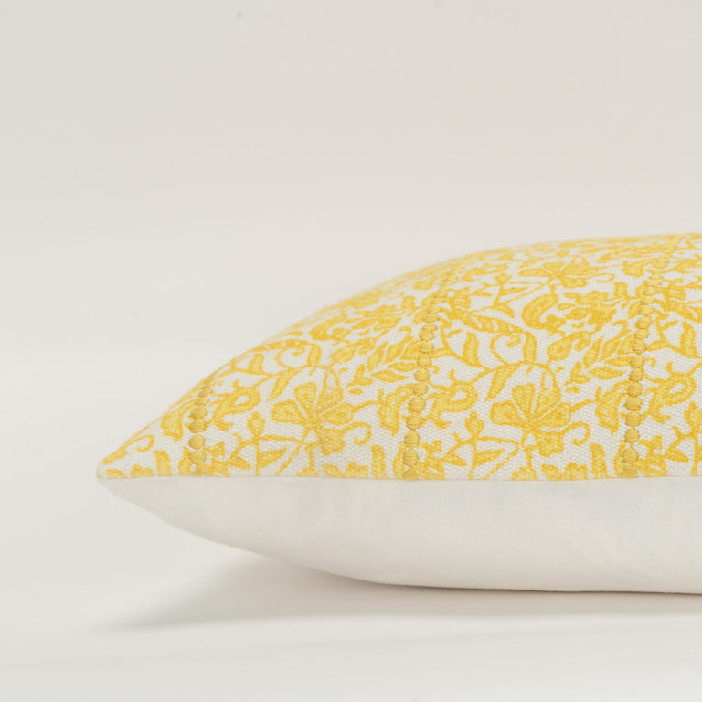 BOCK YELLOW BOTANICAL  MODERN FARMHOUSE THROW PILLOW