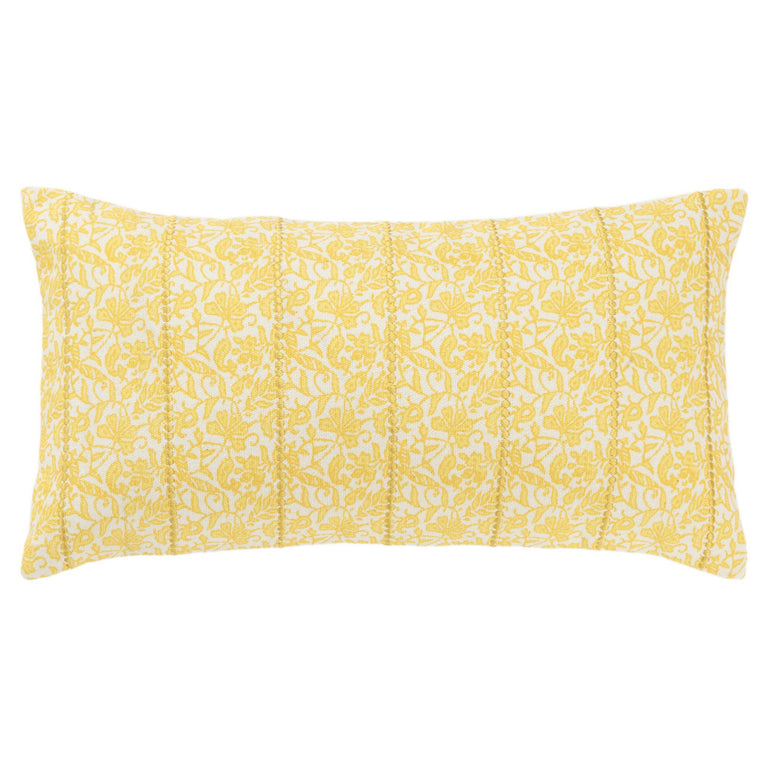 BOCK YELLOW BOTANICAL  MODERN FARMHOUSE THROW PILLOW