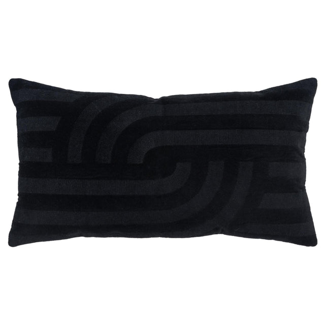 LOMHOLT BLACK ABSTRACT MODERN INDUSTRIAL THROW PILLOW