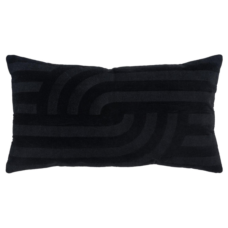 LOMHOLT BLACK  ABSTRACT MODERN INDUSTRIAL  THROW PILLOW