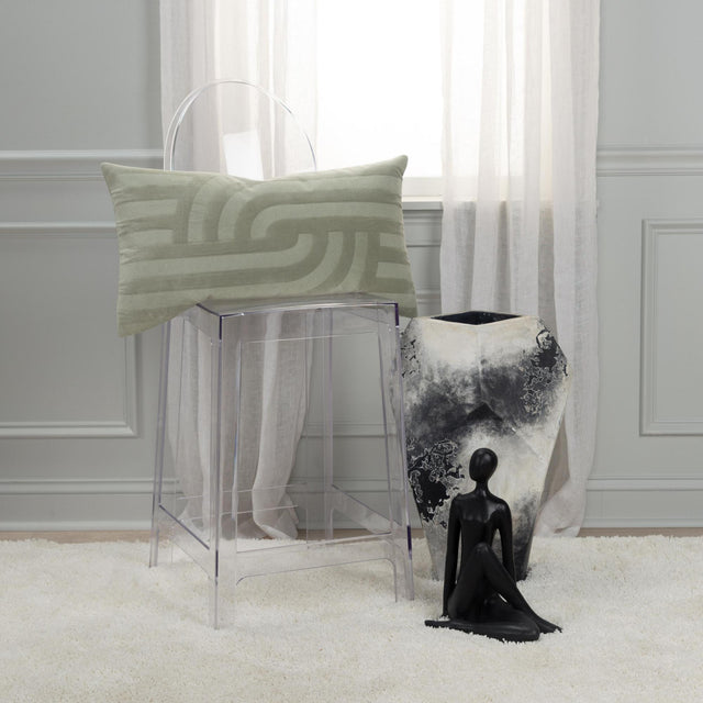 NYHOLM GREEN ABSTRACT MODERN INDUSTRIAL THROW PILLOW