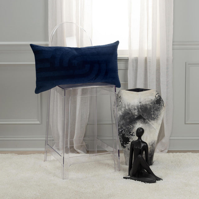 SVENSTRUP BLUE ABSTRACT MODERN INDUSTRIAL  THROW PILLOW