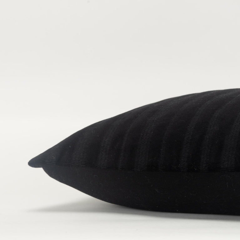 PETERS BLACK TRANSITIONAL  MODERN INDUSTRIAL  THROW PILLOW