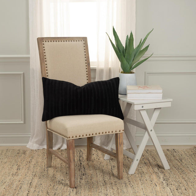 PETERS BLACK TRANSITIONAL MODERN INDUSTRIAL THROW PILLOW