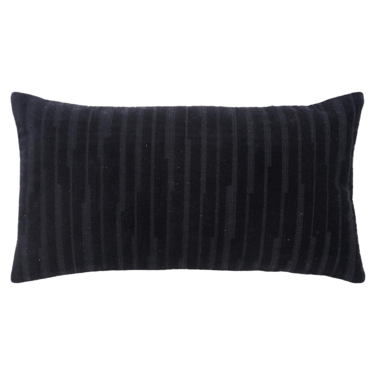 PETERS BLACK TRANSITIONAL  MODERN INDUSTRIAL  THROW PILLOW