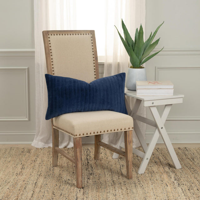BALSLEV DEEP DARK BLUE TRANSITIONAL MODERN INDUSTRIAL THROW PILLOW
