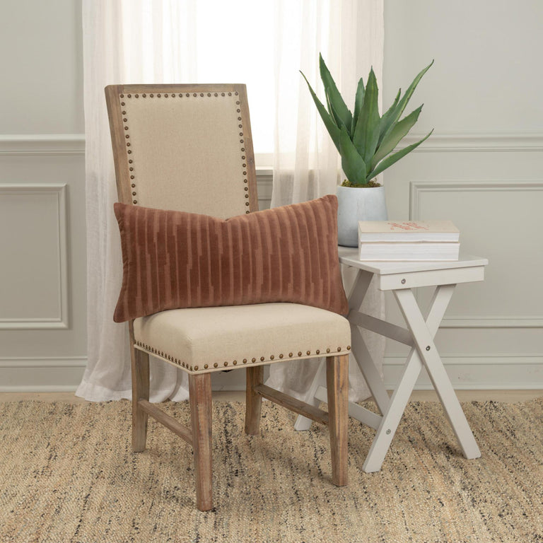 HUYNH COCOA BROWN TRANSITIONAL  MODERN INDUSTRIAL  THROW PILLOW