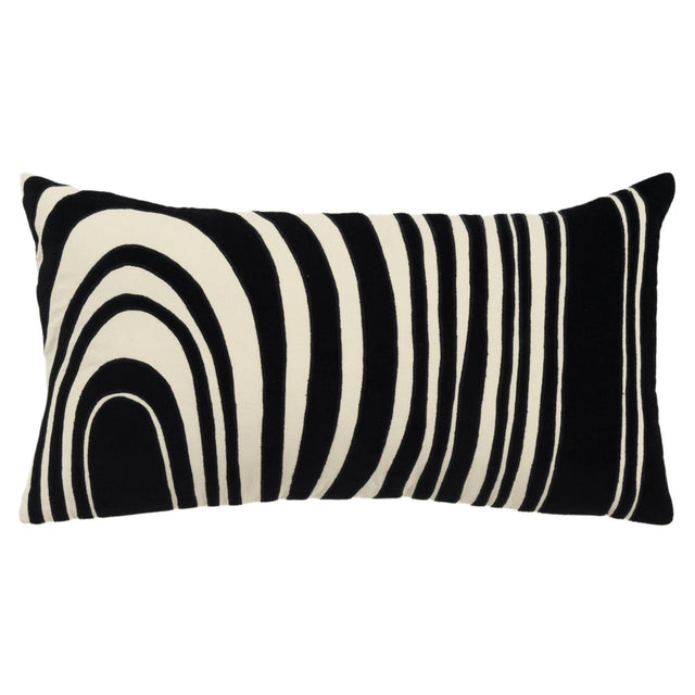 HYLDGAARD IVORY ABSTRACT MODERN INDUSTRIAL THROW PILLOW