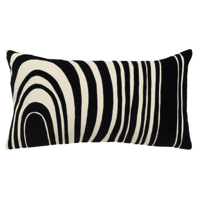HYLDGAARD IVORY ABSTRACT MODERN INDUSTRIAL  THROW PILLOW