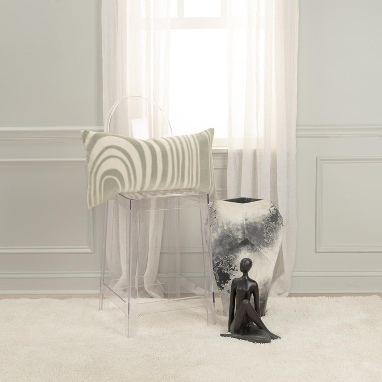 PETTERSON IVORY ABSTRACT MODERN INDUSTRIAL  THROW PILLOW