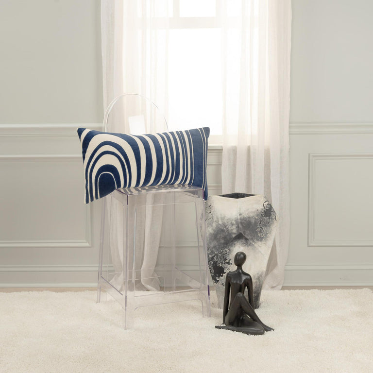 PONTOPPIDAN IVORY ABSTRACT MODERN INDUSTRIAL  THROW PILLOW